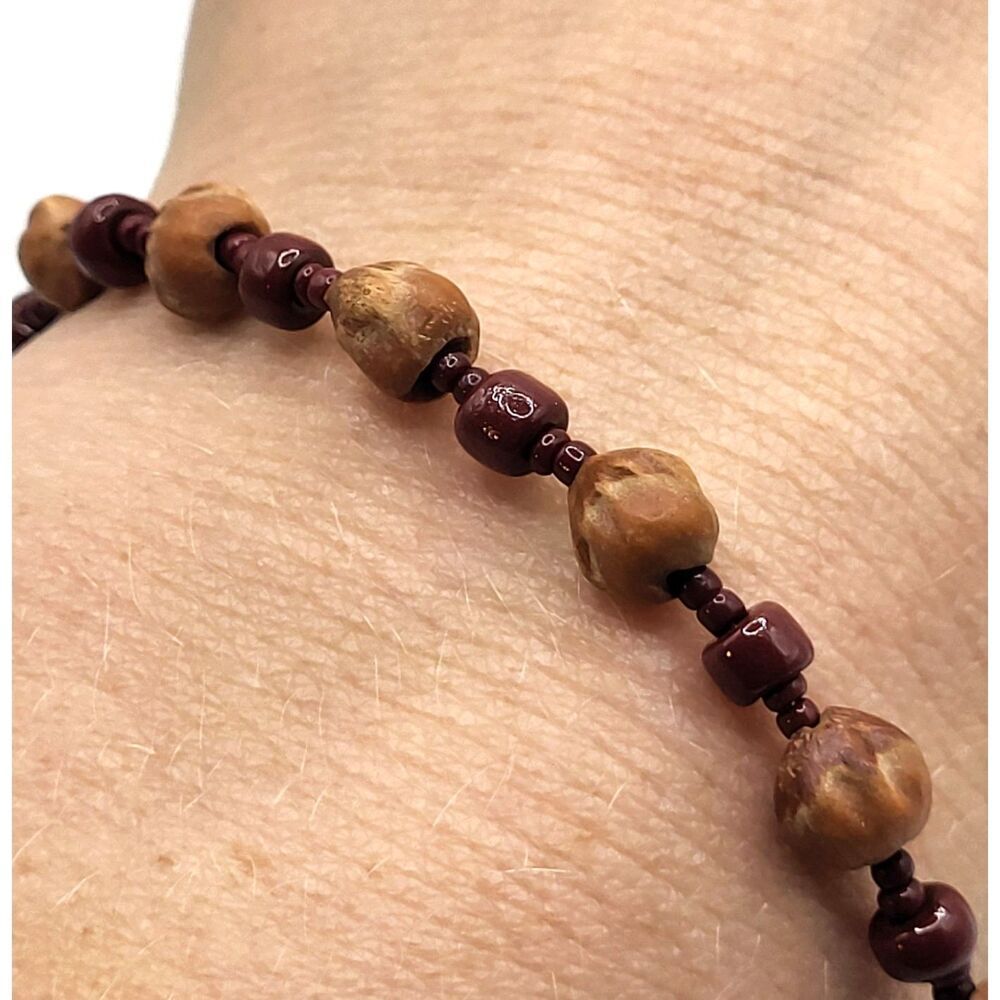 Native American Seed Bead Bracelet 7.25in